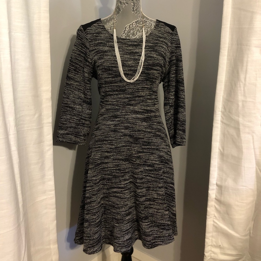 Black a line sweater dress